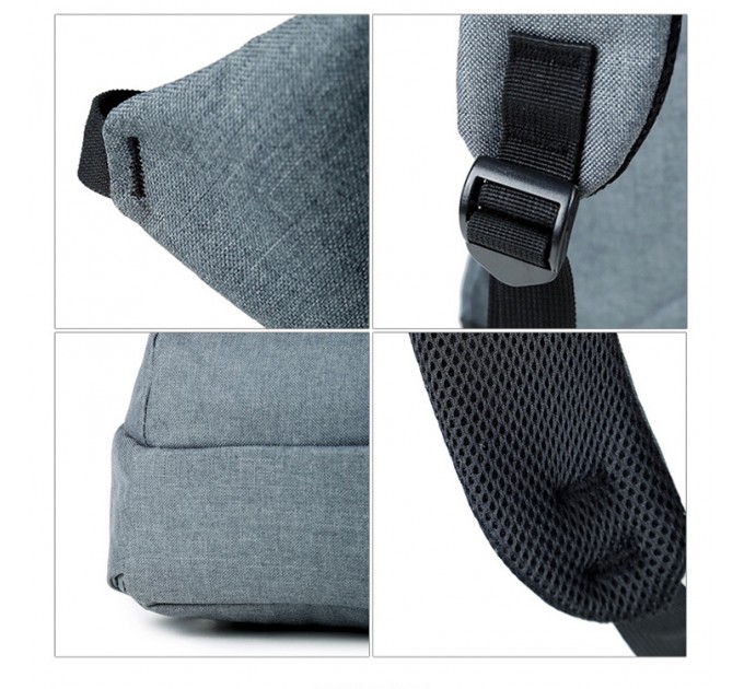 Шкільний рюкзак однотонний сірий стильний