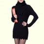 Сукня мини с чорним шарфом