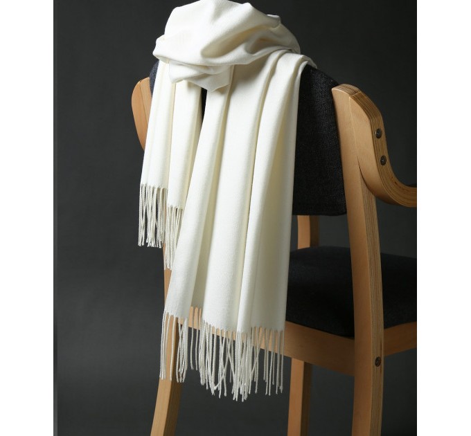 Палантин шарф кашеміровий білий