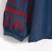 Блузка вишиванка синя вільна з довгим рукавом