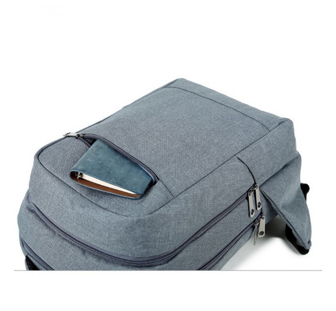 Шкільний рюкзак однотонний сірий стильний