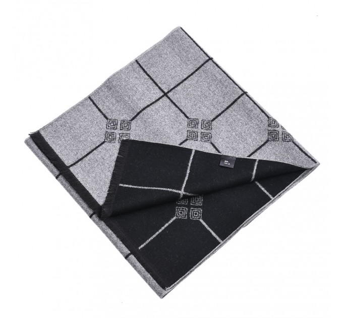 Шарф двосторонній сіро-чорний