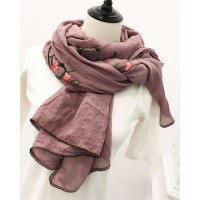 Жіночий шарф ліловий бавовна Жіночий шарф ліловий бавовна