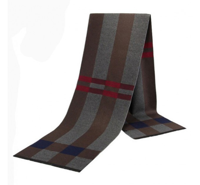 Чоловічий шарф сіро-коричневий