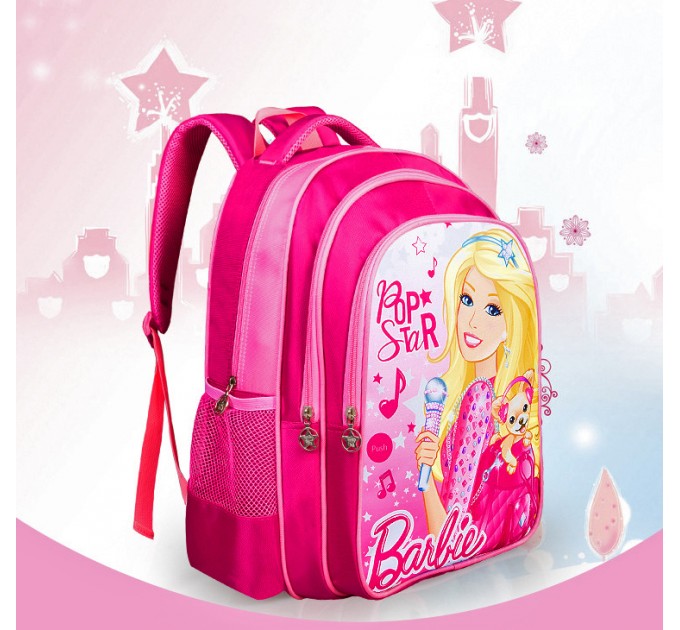 Шкільний рюкзак рожевий з лялькою Барбі