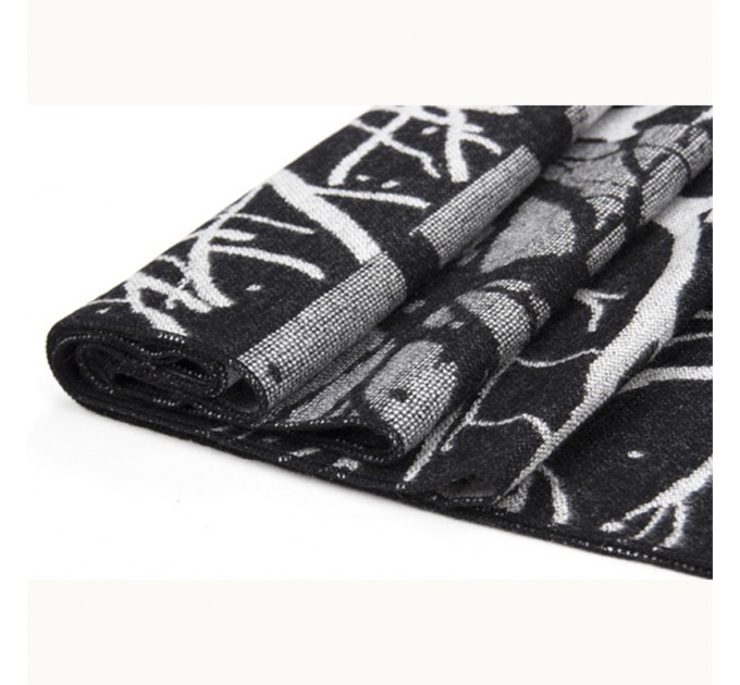 Чоловічий двосторонній шарф чорно-сірий