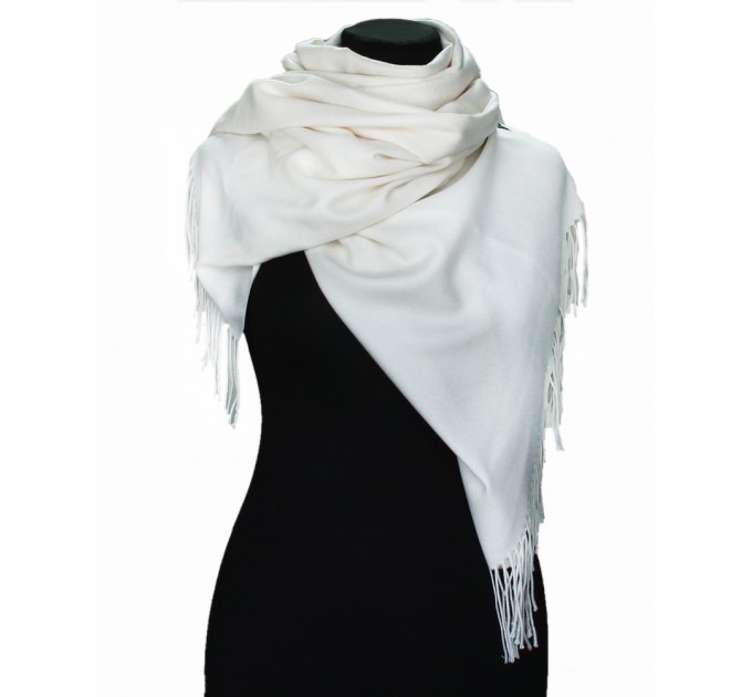 Палантин шарф кашеміровий білий