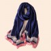 Шовковий жіночий шарф синій