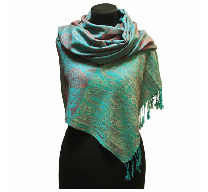 Палантин шарф жіночий зелений ніжний