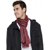 Шарф чоловічий смугастий бордовий тонкий Шарф чоловічий смугастий бордовий тонкий