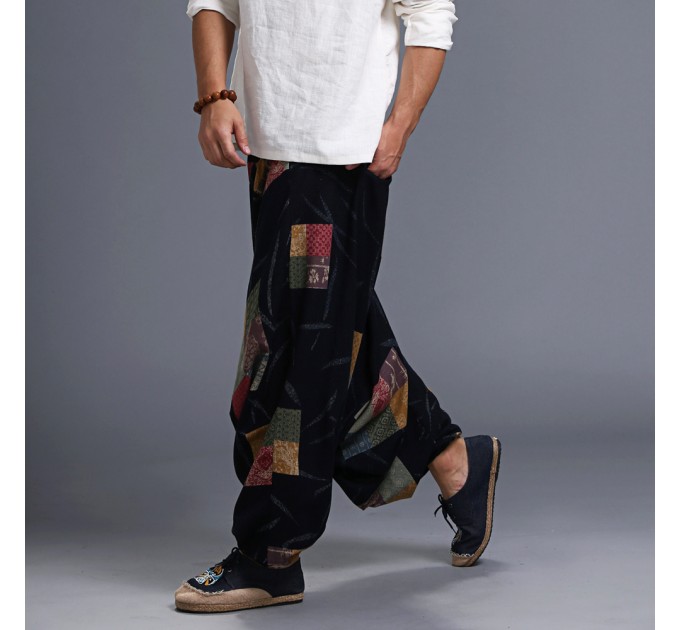 Чоловічі штани з матнею стильні хіпі