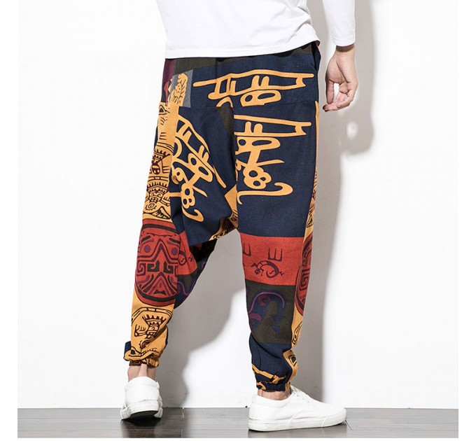 Чоловічі штани з льону модні африканський стиль M, L, XL, 2L, 3XL