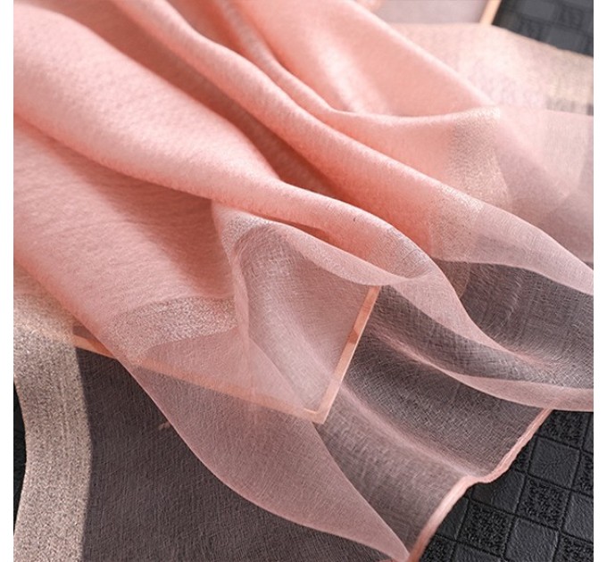 Шифоновий шарф рожевий однотонний