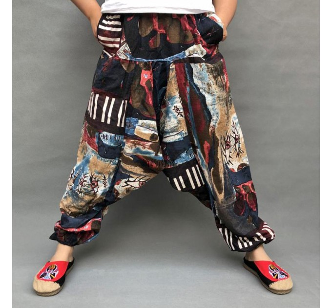 Жіночі афганські штани широкі оригінальні в бохо стилі