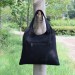 Тканинна сумка чорна хобо з вишивкою