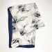 Шовковий білий шарф із синіми квітами ніжний